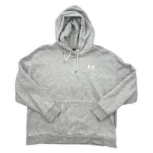 Under Armour Basic Heathered Gray Long Sleeve Hoodie Sweatshirt Women's Size XL